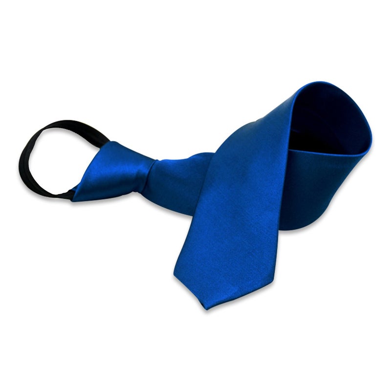 Aurya Solid Color Boys Tie, Polyester Satin Pre-tied Necktie with Adjustable Zipper for Kids Age 8â€“12, Wedding, School & Graduation - Image 1
